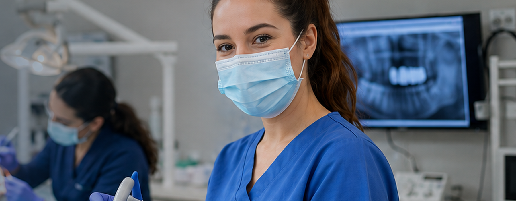 Dental assistant in a modern dental office